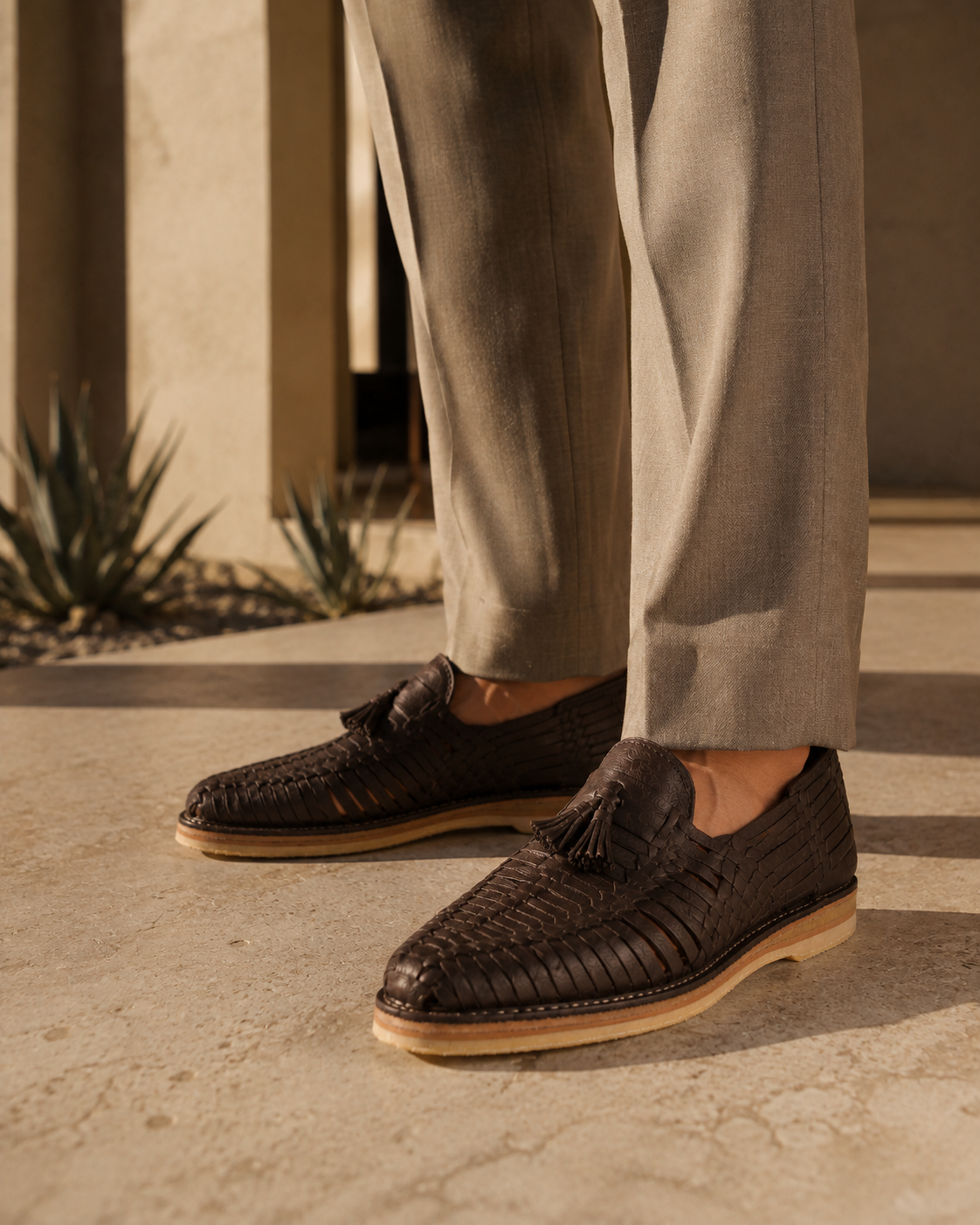Huarache Kawil — Nobuck Café Graso